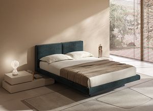 AZZURRA, Bett mit Kopfteil bestehend aus zwei gro�en Kissen