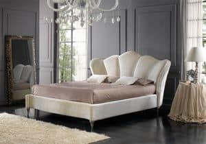 Afrodite Bett, Elegante gepolsterte Bett, im klassischen Stil