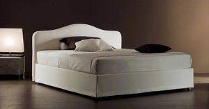 Ariel, Moderne Bett mit gepolstertem Kopfteil gesteppte Polyurethan