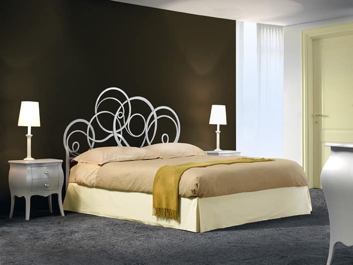 Azzurra, Schmiedeeisernen Betten, mit Schriftrollen, für Classic-Zimmer