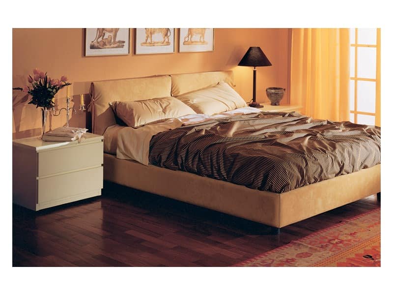 Bedroom 12, Gepolsterte Bett, in abnehmbarer Alcantara bezogen, für Wohn- Schlafzimmer