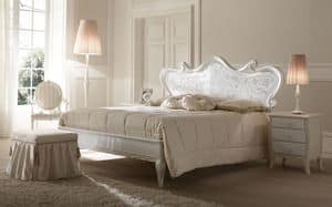 Florian 6081 letto, Bett dekoriert mit handbemalten Perle, fr die Schlafzimmer im klassischen Stil