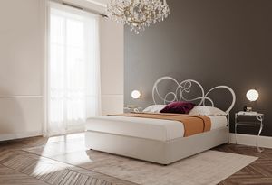 Gerico, Doppelbett mit Eisenstruktur, für klassische Schlafzimmer