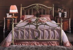 GIORGIA 1299 BRO/AV, Bett aus lackiertem Eisen, Messing Veredelung, fr Hotel