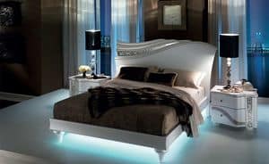 Mir letto, Bett mit flieenden Formen, mit LED-Hintergrundbeleuchtung
