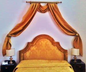 Palladio Bett, Klassischen Stil Bett mit Kopfteil aus Viskose Samt