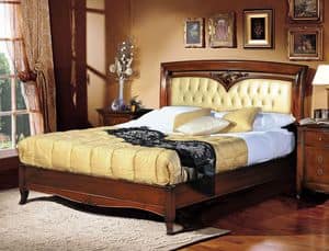 Praga Bett, Luxury klassische Bett, Kopfteil gepolstert getuftete