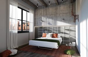 Rettangolo, Mit Bücherregal Kopfteil ideal für moderne Apartments Gäste