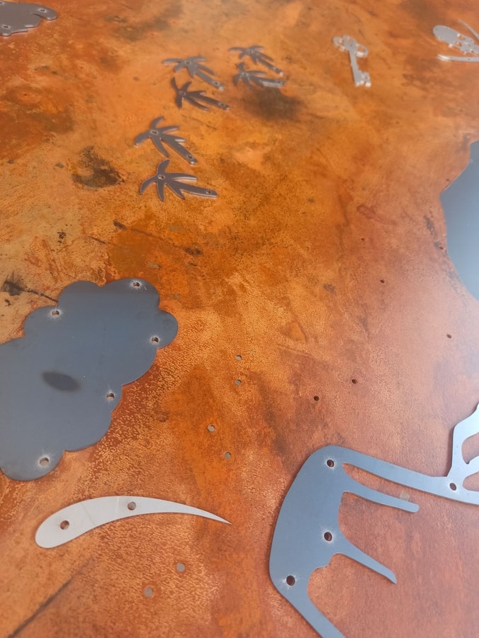 Treasure Map, Dekorative Schatzkarte aus Metallblech