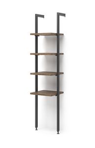 Art. 31178 Standregal mit 4 Fachb�den, B�cherregal mit Metallpfosten, Regale aus melaminharzbeschichtetem Holz
