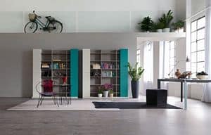 Citylife 32, Moderne Zusammensetzung fr Wohnzimmer, mit Bibliothek