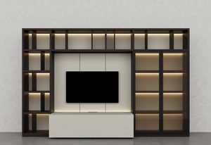 Libreria 05, Modulare M�bel f�r Wohnzimmer, mit LED-Leuchten