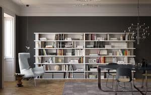 Spazioteca SP028, Freistehendes Bücherregal ideal für moderne Umgebungen