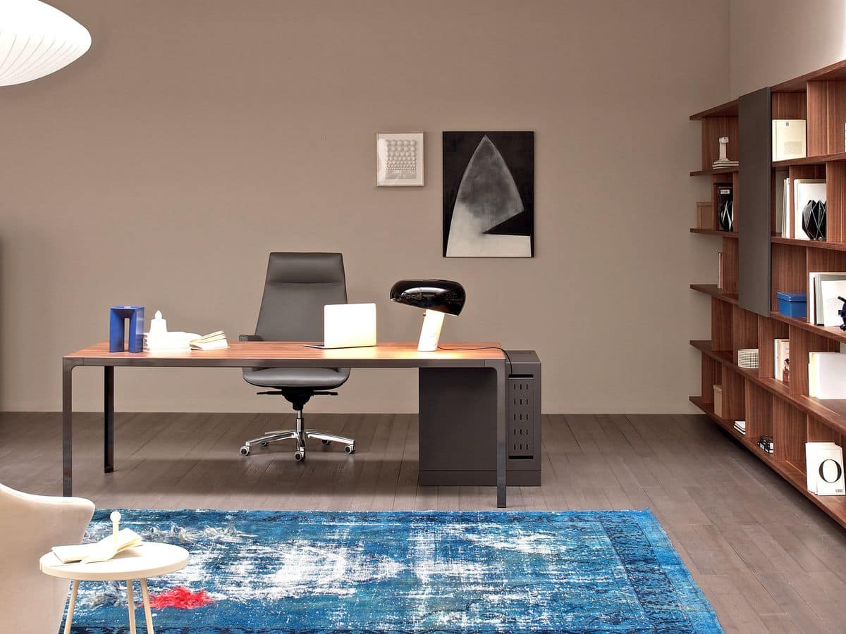 Moderne Chefschreibtische, Metall, Holz top | IDFdesign