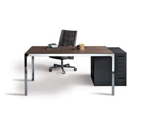 More Aufgabe Schreibtisch 1, Operative Schreibtisch mit Metallstruktur, fr moderne Bro geeignet