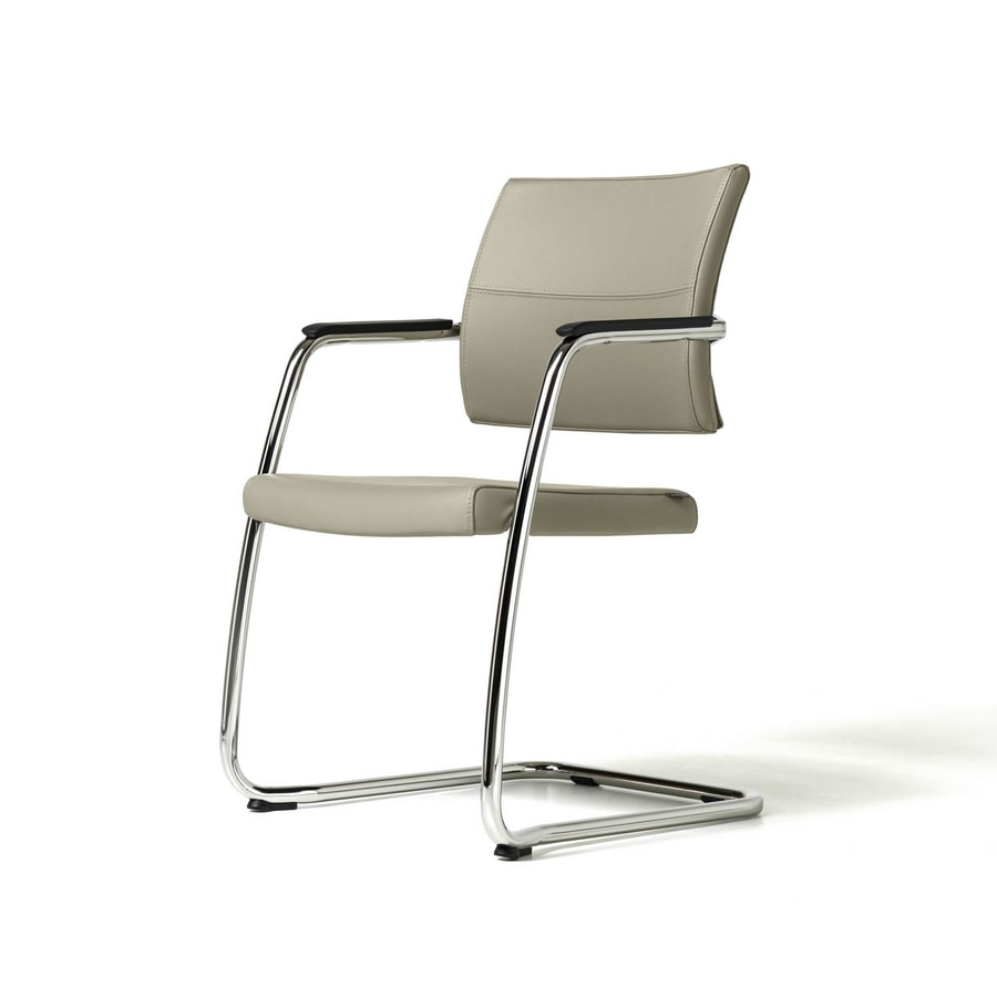 Venus chair, Besucherstuhl für Kunden, Chromrahmen, stapelbar