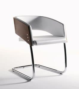 Major visitor, Gepolsterter Stuhl aus Stahl, mit Rckenlehne im Wesentlichen