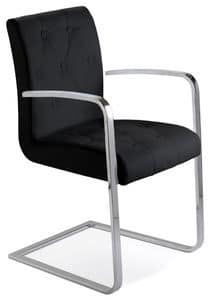 PADOVA 2, Stuhl aus verchromtem Metall, gesteppte Rcken und Sitz