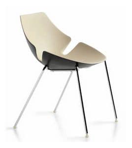 Eon 4 legs, Stuhl mit Schale aus Kunststoff, für Küche