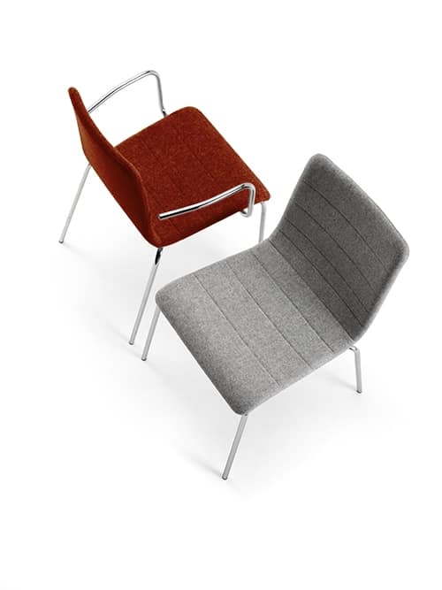 Traccia AR, Stapelbare Stuhl aus Metall, mit Brandschutzgewebe