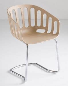Basket Chair CTL, Besucherstuhl, Metallsockel, Technopolymer Schale