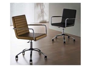 H5 DP LR, Sessel aus Metall und Leder, mit Rdern, Professional Studio
