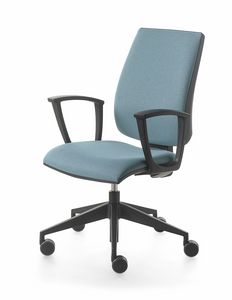 Kubix, Bürostuhl mit Armlehnen und Räder, Rückenlehnenneigung