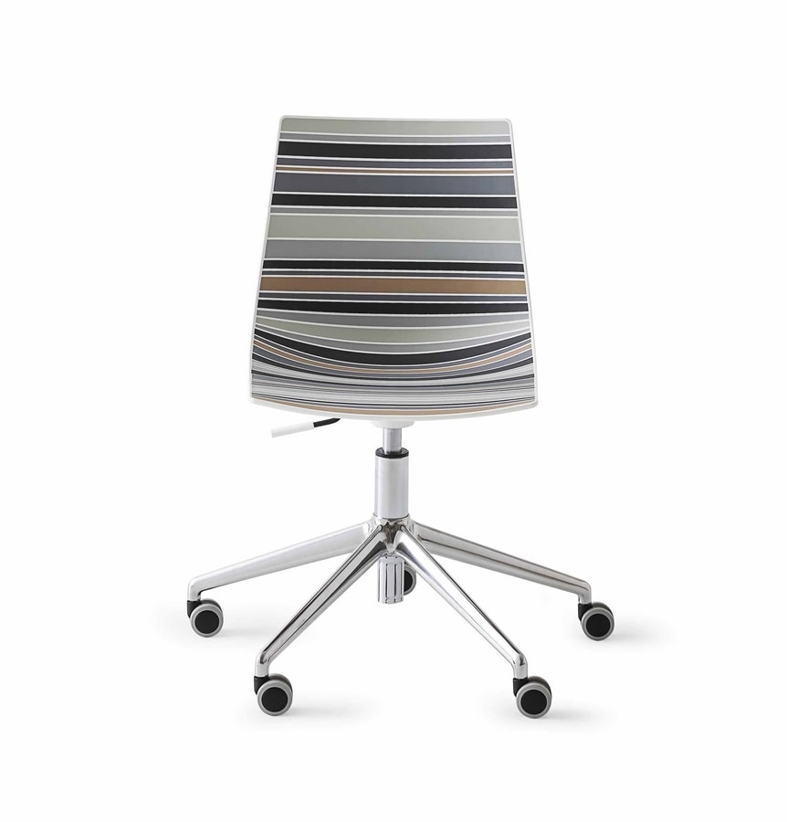 Colorfive 5R, Chair Design, Metallsockel mit Rollen, mehrfarbigen Shell
