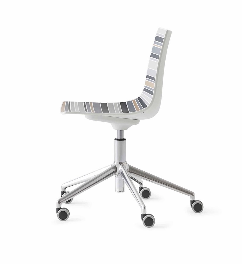Colorfive 5R, Chair Design, Metallsockel mit Rollen, mehrfarbigen Shell