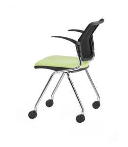 NESTING DELFINET 074 R, Stuhl mit Rollen und Armlehnen ideal für operative Büros
