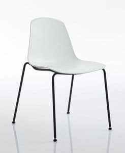 EPOCA EP1, Stuhl aus Metall mit Kunststoffschale