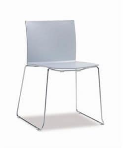 FLY, Stuhl aus Metall mit Schale aus Hirek