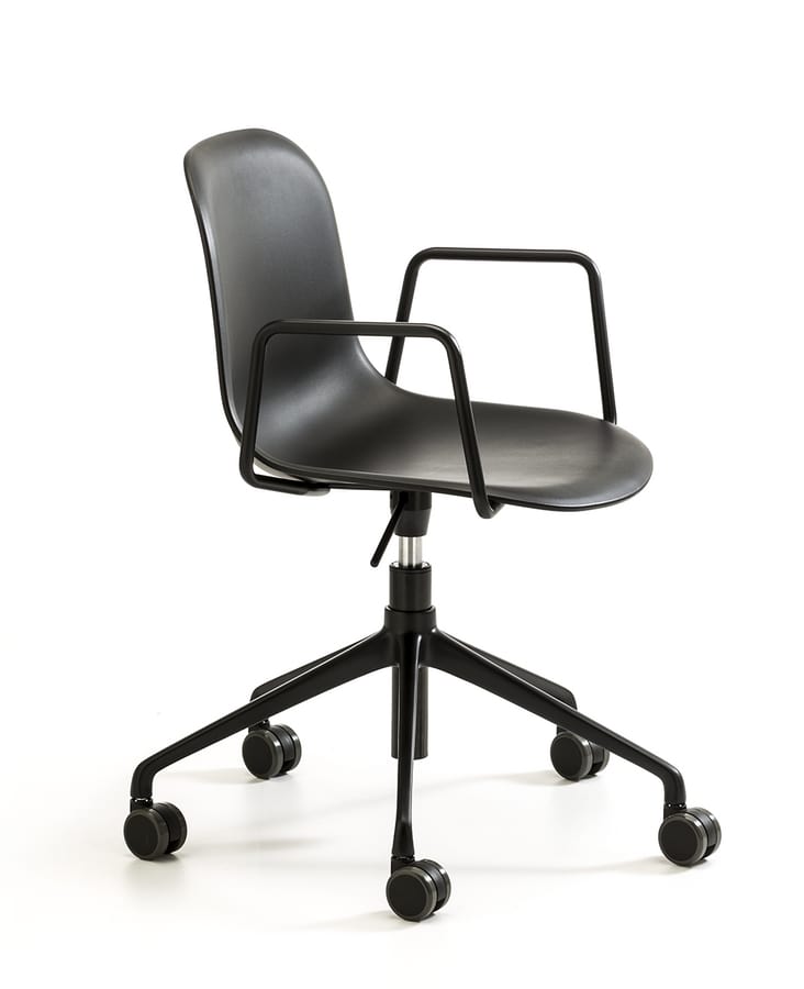 Máni Plastic AR-HO, Stuhl mit Rädern für Büro, höhenverstellbar