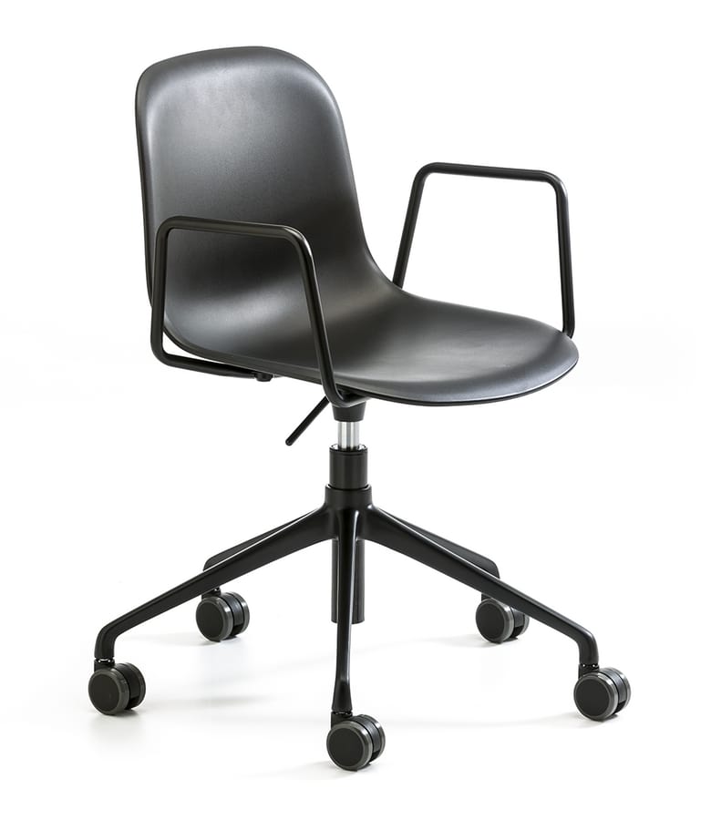 Máni Plastic AR-HO, Stuhl mit Rädern für Büro, höhenverstellbar