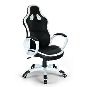 Poltrona gaming ufficio ecopelle sedia  SU035RAC, Sportlicher Brostuhl, stabil und komfortabel