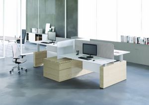 Evo Sit&Stand Workstation, Integrierte Schreibtische, mit Glaswnden Platten