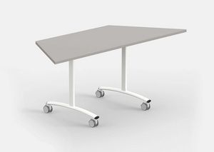 Archimede AT, Tisch auf Rollen mit klappbarer, modularer Trapezplatte