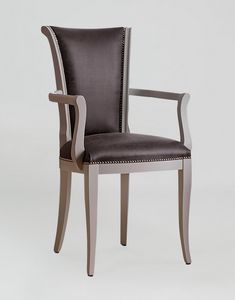 BS376A - Stuhl, Stuhl aus Holz und Leder