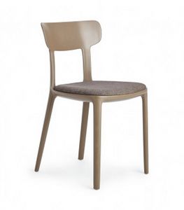 Canova, Stuhl aus Polypropylen mit gepolstertem Sitz