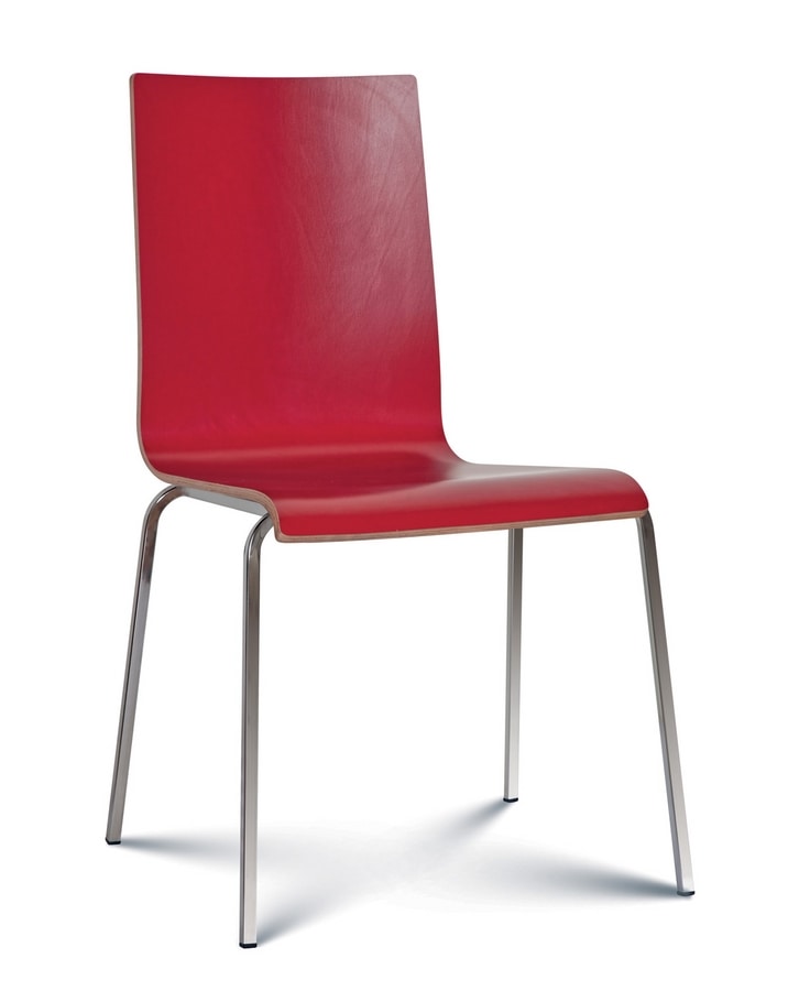 Caprice Holz, Stapelbarer Stuhl mit Sitz und Rückenlehne aus Holz