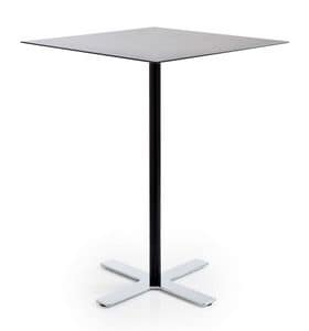Incrocio H106 Q, Quadratischen Tisch mit Metallgestell und Laminat, fr Bars