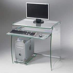 Art. 905 Rack, Schreibtisch PC-Halter, in transparentem Glas