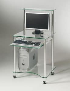 Compact PC02, PC Schreibtisch mit castprs und versenkbare Tastatur Fach ausgestattet