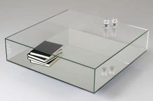 Reflect, Zentrum Zimmertisch aus Glas und Spiegel, einfache Formen