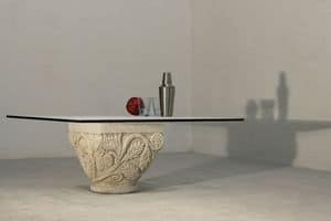 San Romano, Kleiner Tisch mit eleganten Stein Keller, handgefertigten Dekorationen