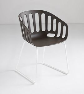Basket Chair ST, Sessel mit Kufengestell aus Technopolymer