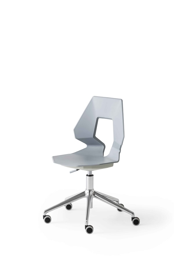 Prodige 5R, Moderne Bürostuhl mit Rollen, in Metall und Polymer