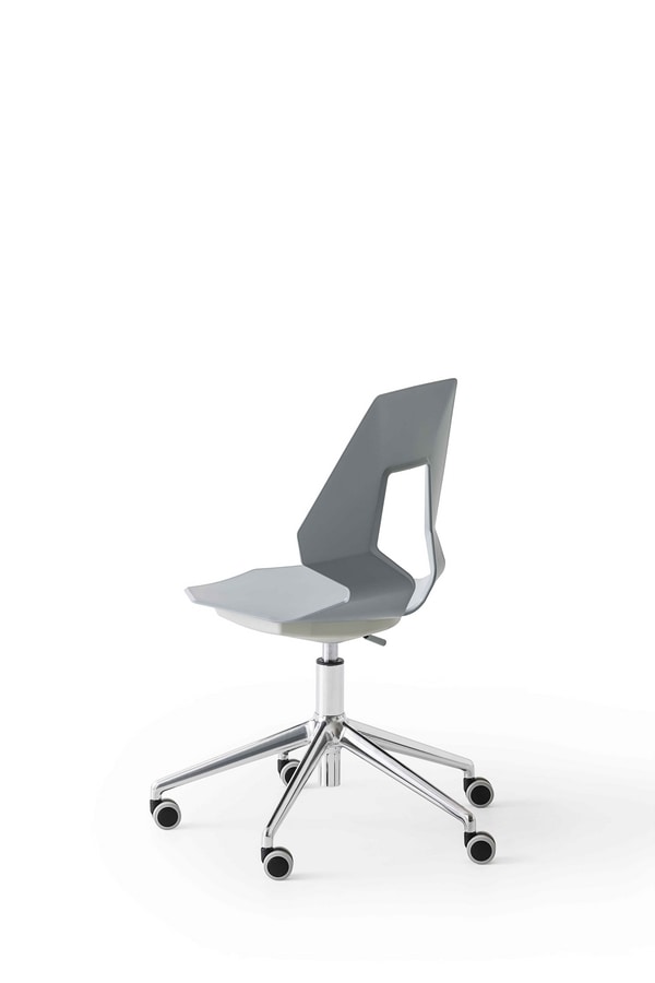Prodige 5R, Moderne Bürostuhl mit Rollen, in Metall und Polymer