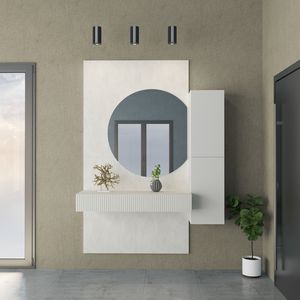 Entrance 05.2, Wandmontierter Eingangsschrank mit Spiegel