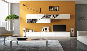 3D 223, Wohnzimmermöbel aus weiß lackiertem Holz